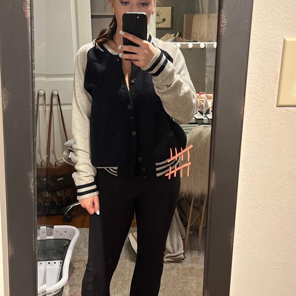Mother navy and grey jock cardigan